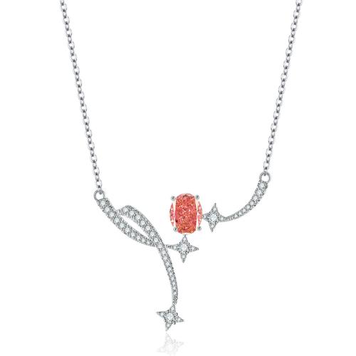 ottone collana, with 2inch extender chain, placcato, catena ovale & per la donna & con strass, Lunghezza Appross. 15.7 pollice, Venduto da PC