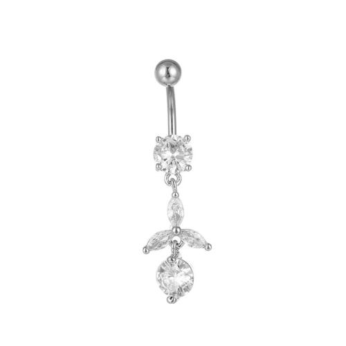 metal anillo de vientre, con acero inoxidable 316, unisexo & micro arcilla de zirconia cúbica, belly ring length 40-50mm, Vendido por UD