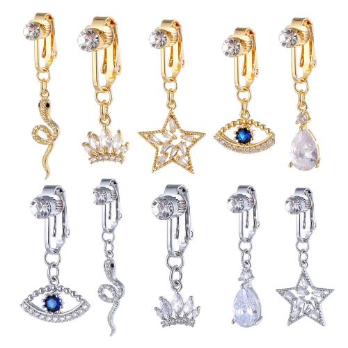 laiton anneau de ventre, Placage, styles différents pour le choix & pavé de micro zircon & pour femme, belly ring length 30-50mm, Vendu par PC