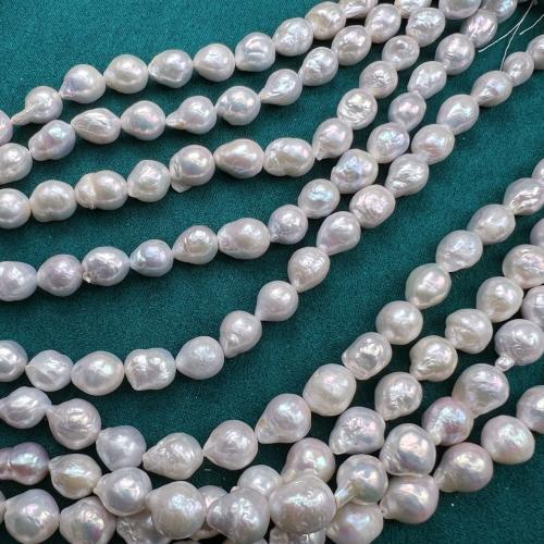 Barokowe koraliki z hodowlanych pereł słodowodnych, Perła naturalna słodkowodna, DIY, biały, 10x12mm, sprzedane przez Strand
