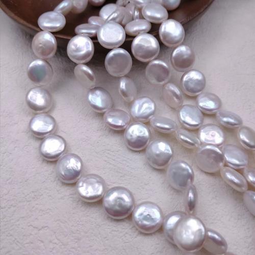 Cultured Coin Freshwater Pearl Beads DIY white Sold By Strand