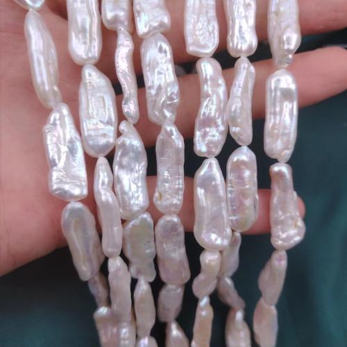 Perlas Biwa Cultivadas de Agua Dulce, Perlas cultivadas de agua dulce, Bricolaje, Blanco, 9x25mm, 16PCs/Sarta, Vendido por Sarta