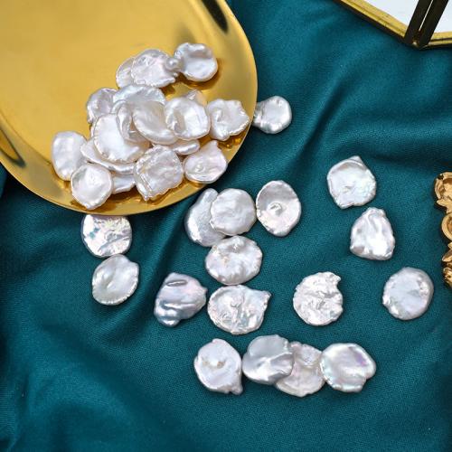 No Hole Tenyésztett édesvízi gyöngy Gyöngyök, Édesvízi gyöngy, Szirmok, DIY & nincs lyuk, fehér, 13x14mm, Által értékesített PC