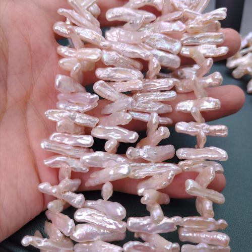 Perles de nacre de culture d'eau douce Biwa, perle d'eau douce cultivée, Pipa, DIY, rose, 8x18mm, 78PC/brin, Vendu par brin