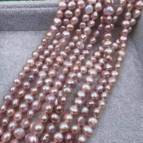 Potatis odlad sötvattenspärla pärlor, Freshwater Pearl, DIY, purpur, 7x8mm, 50PC/Strand, Säljs av Strand
