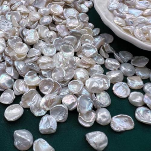 No Hole Tenyésztett édesvízi gyöngy Gyöngyök, Édesvízi gyöngy, Barokk, DIY & nincs lyuk, fehér, 9x10mm, Által értékesített PC