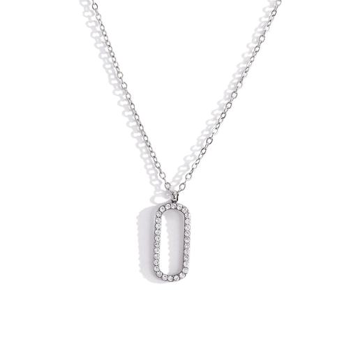 Jewelry Cruach dhosmálta muince, 304 Cruach dhosmálta, le Crystal, plátáilte, stíleanna éagsúla do rogha & do bhean & log, dathanna níos mó le haghaidh rogha, Díolta De réir PC