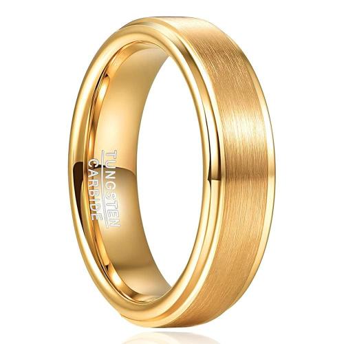 Anel de aço de tungstênio para homens, banhado, joias de moda & tamanho diferente para a escolha & para o homem, dourado, wide:6mm, vendido por PC