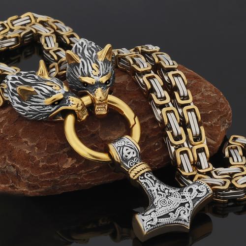 Acier inoxydable 304 collier, avec alliage de zinc, poli, bijoux de mode & styles différents pour le choix & pour homme, plus de couleurs à choisir, wide:6mm, Longueur Environ 60 cm, Vendu par PC