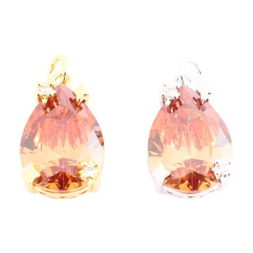 Pendenti di ottone di Cubic Zirconia (CZ), with cubico zircone, Lacrima, DIY, nessuno, 16x10x7mm, Venduto da PC