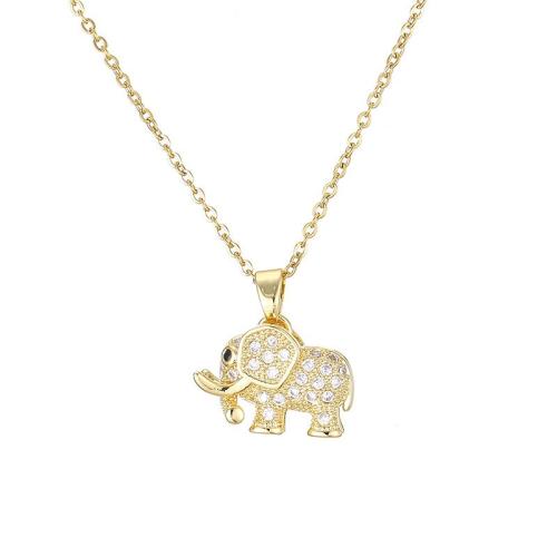Titanstahl Halskette, Elephant, plattiert, Modeschmuck & Micro pave Zirkonia & für Frau, keine, Länge ca. 41 cm, verkauft von PC