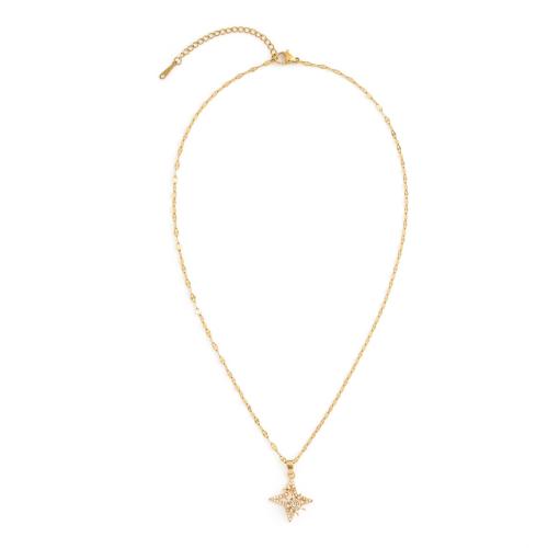 Collier d'acier titane, avec zircon cubique, Placage, bijoux de mode & pour femme, plus de couleurs à choisir, Longueur Environ 41 cm, Vendu par PC