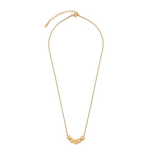 Collier d'acier titane, avec laiton, Placage, bijoux de mode & pour femme, doré, Longueur Environ 41 cm, Vendu par PC