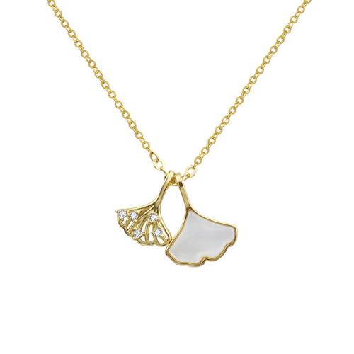 Collier d'acier titane, avec Acrylique, Placage, bijoux de mode & pavé de micro zircon & pour femme, doré, Longueur Environ 41 cm, Vendu par PC