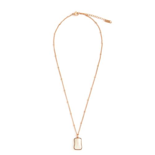 Collier d'acier titane, avec Plastique ABS perle, Placage, bijoux de mode & pour femme, plus de couleurs à choisir, Longueur Environ 41 cm, Vendu par PC