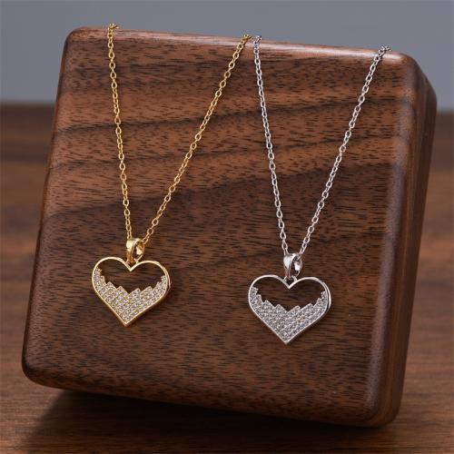 Titanová ocel náhrdelník, Titanium ocel, s Cubic Zirconia, módní šperky & pro ženy, více barev na výběr, Prodáno By PC