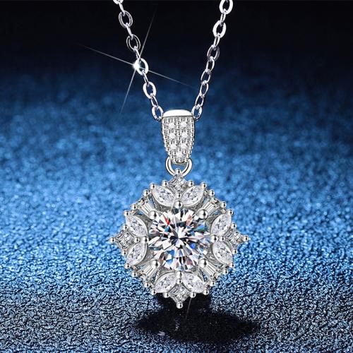 925 ezüst Nyaklánc, -val 2inch extender lánc, Hópehely, platinával bevont, különböző anyagok a választás & a nő, Hossz Kb 15.7 inch, Által értékesített PC