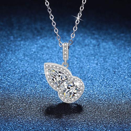 925 Sterling Sølv Halskæde, med 2inch extender kæde, Calabash, platineret, forskellige materialer til valg & for kvinde, Længde Ca. 15.7 inch, Solgt af PC