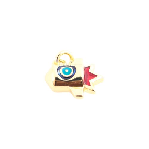 laiton Pendentif, DIY & émail, doré, 9x11x5mm, Vendu par PC