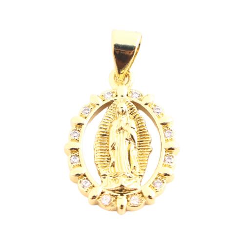 Cubique Pendentif en laiton zircon pavent, DIY & pavé de micro zircon & creux, doré, 18x13x2mm, Vendu par PC