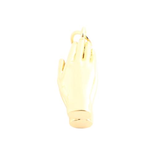 Messing Hanger, Hand, DIY, gouden, 19x7x8mm, Verkocht door PC