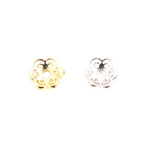 Mässing Bead Cap, DIY & ihålig, fler färger för val, 6x6x2mm, Säljs av PC