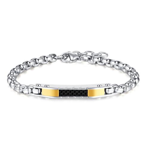 Jewelry Cruach dhosmálta Bracelet, 304 Cruach dhosmálta, plátáilte, jewelry faisin & unisex, dath bunaidh, Díolta De réir PC
