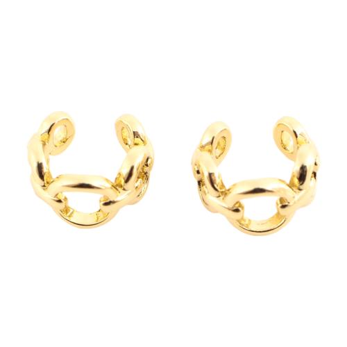 ottone Clip orecchino, gioielli di moda & per la donna & cavo, dorato, 10x12x7mm, Venduto da PC