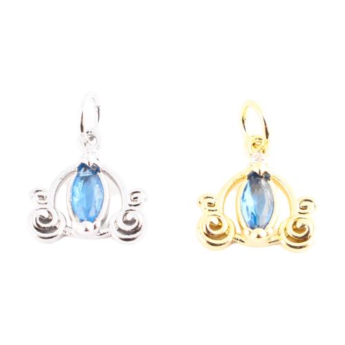 Mässing Hänge, med Cubic Zirconia, DIY & ihålig, fler färger för val, 11x11x3mm, Säljs av PC