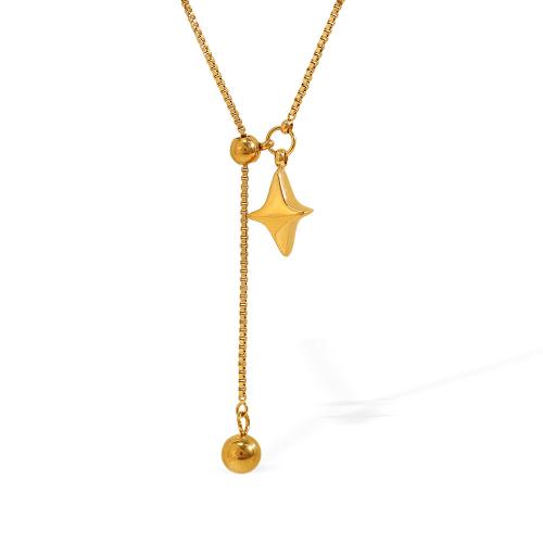 Fashion Fringe collier, Acier inoxydable 304, Placage, bijoux de mode & pour femme, doré, Longueur Environ 41-50 cm, Vendu par PC