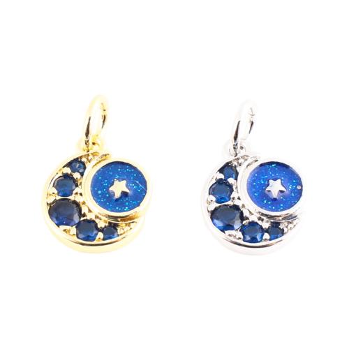 Brass Pendant DIY & micro pave cubic zirconia & enamel Sold By PC
