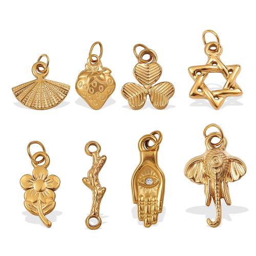 Stainless Steel Pendants 304 Stainless Steel 18K gold plated DIY Sold By PC