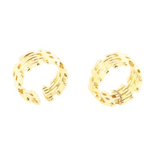 ottone Clip orecchino, gioielli di moda & per la donna & cavo, dorato, 11x11x5mm, Venduto da PC