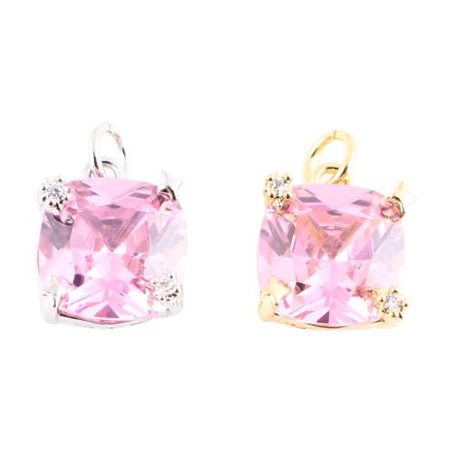 Mässing Hänge, med Cubic Zirconia, DIY, fler färger för val, 12x10x7mm, Säljs av PC