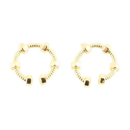 ottone Clip orecchino, gioielli di moda & per la donna, dorato, 13x13x3mm, Venduto da PC