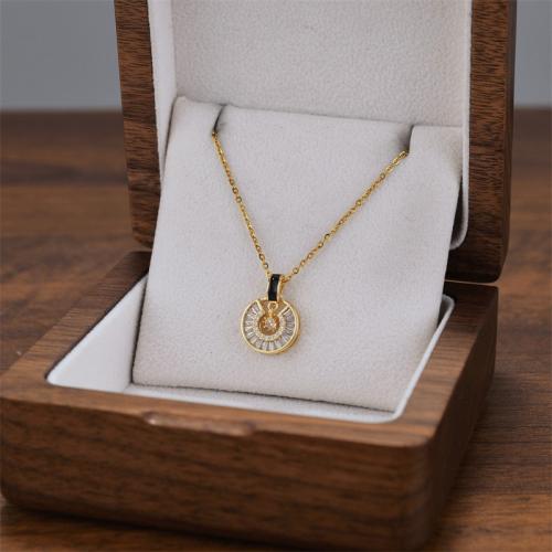 Collana di titanio acciaio, Titantium acciaio, with cubico zircone, placcato, gioielli di moda & per la donna, nessuno, Venduto da PC
