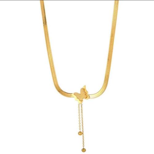 Titanová ocel náhrdelník, Titanium ocel, módní šperky & pro ženy, více barev na výběr, Délka Cca 41 cm, Prodáno By PC