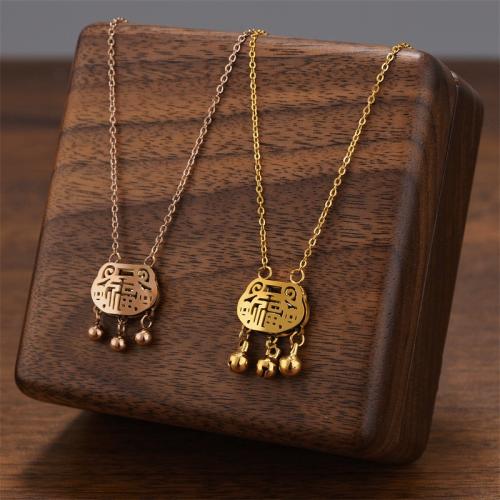 Titanová ocel náhrdelník, Titanium ocel, s Cubic Zirconia, módní šperky & pro ženy, více barev na výběr, Prodáno By PC