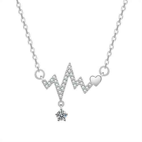 Titanová ocel náhrdelník, Titanium ocel, s Cubic Zirconia, módní šperky & pro ženy, více barev na výběr, Délka Cca 41 cm, Prodáno By PC