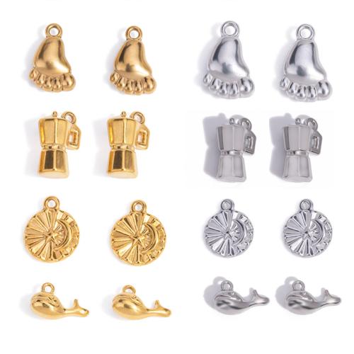 Stainless Steel Pendants 304 Stainless Steel plated DIY Sold By Bag