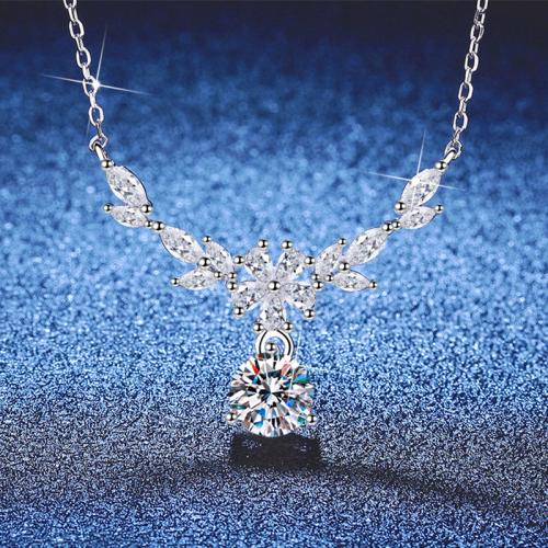 925 sterline d'argento collana, with 2inch extender chain, placcato platino, materiali diversi per la scelta & per la donna, Lunghezza Appross. 15.7 pollice, Venduto da PC