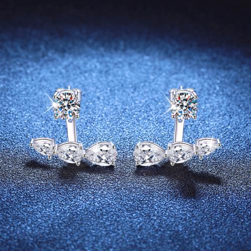 925 Sterling Silver Stud Earring platinum plated & for woman Sold By Pair