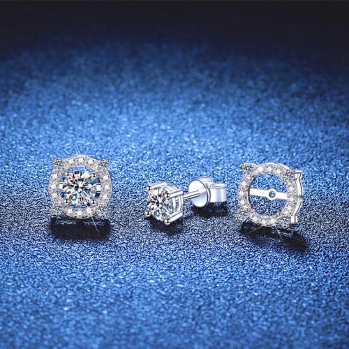 925 sterline d'argento orecchini a borchia, placcato platino, materiali diversi per la scelta & per la donna, Venduto da coppia