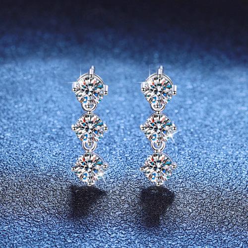 925 sterling zilver Drop Earring, geplatineerd, verschillende materialen voor de keuze & voor vrouw, 7x20mm, Verkocht door pair