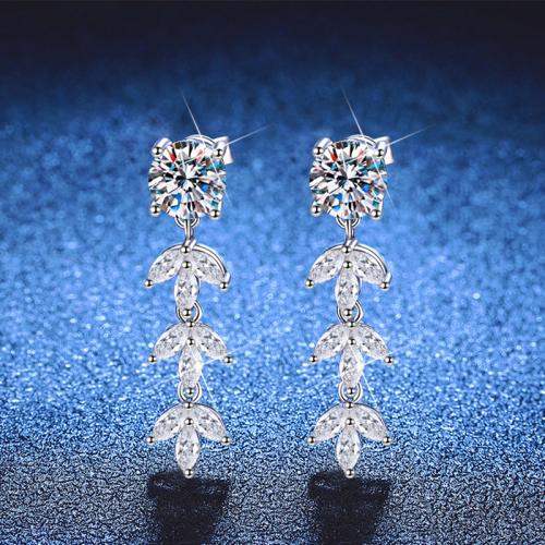 925 sterling zilver Drop Earring, tarwe, geplatineerd, verschillende materialen voor de keuze & voor vrouw, 30mm, Verkocht door pair