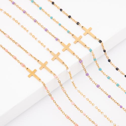 Emaille Stainless Steel Jewelry Set, 304 roestvrij staal, plated, verschillende lengte voor keuze & uniseks & glazuur, meer kleuren voor de keuze, Verkocht door PC