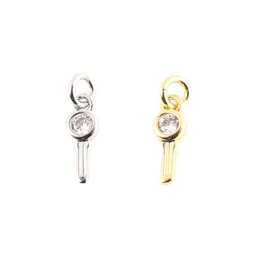 Cubic Zirconia Micro Pave bronze Pingente, cobre, DIY & micro pavimento em zircônia cúbica, Mais cores pare escolha, 10x4x1.50mm, vendido por PC