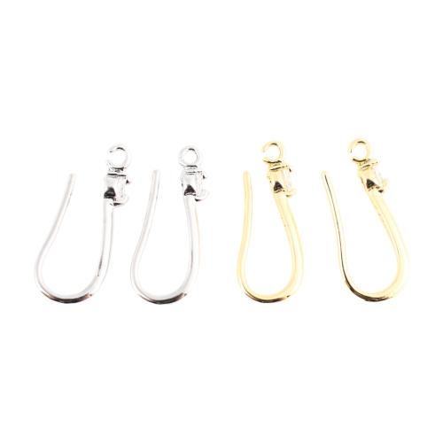 Componente do brinco traseiro da alavanca de latão, cobre, DIY & micro pavimento em zircônia cúbica, Mais cores pare escolha, 20x8x3mm, vendido por par