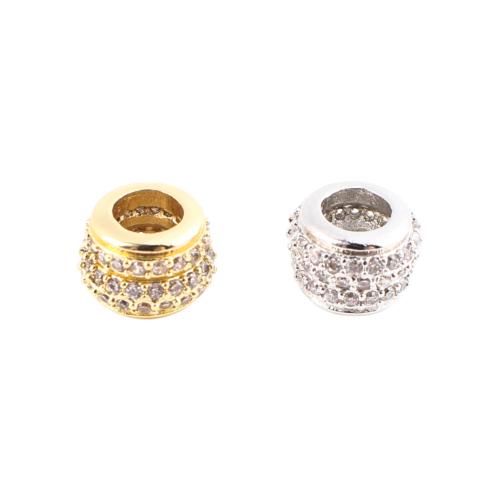 Cubic Zirconia Micro Pave Brass Beads DIY & micro pave cubic zirconia Sold By PC
