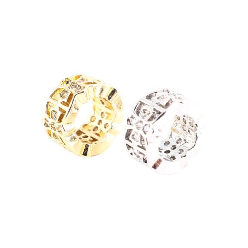 Cubic Zirconia Micro Pave Brass Beads DIY & micro pave cubic zirconia Sold By PC